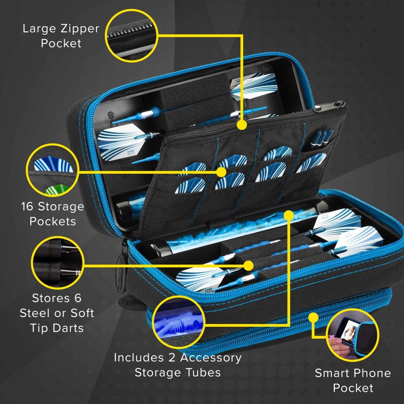 Casemaster by GLD Products Casemaster Plazma Pro Black and Trimed Dart Case with Phone Pocket - Image 2